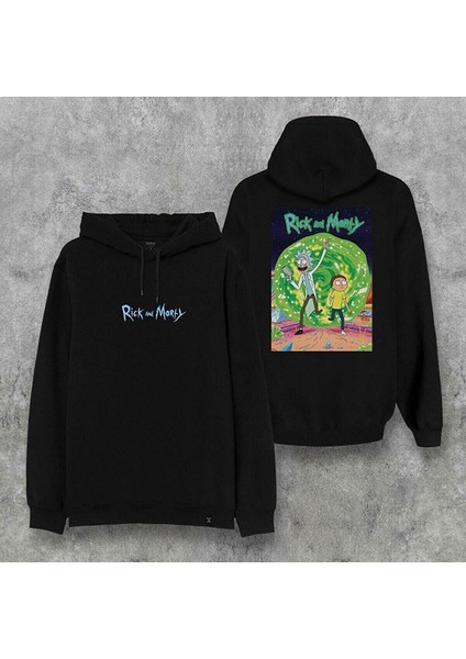 Rick-Morty Kapüşonlu Sweatshirt
