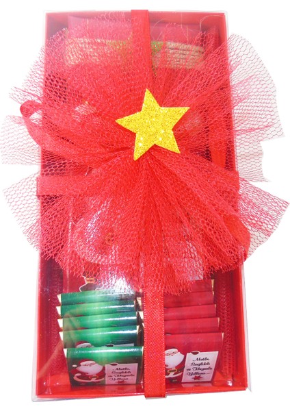 Kırmızı Asetatlı Kutuda, Yıldızlı Noel Baba Yılbaşı Çikolatası fiyatları