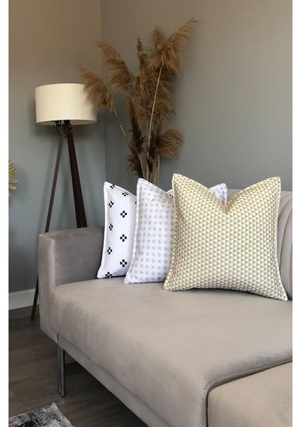 geometrik üçgen desenli minimal modern kırlent kılıfı modelleri