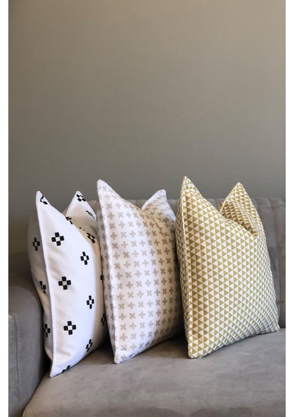 geometrik üçgen desenli minimal modern kırlent kılıfı fırsatları
