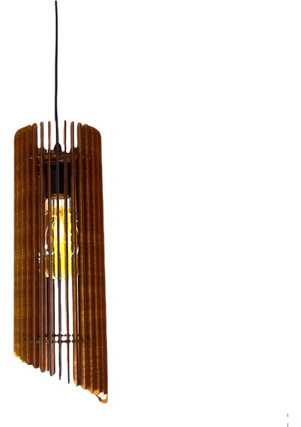Modern Tornado Ahşap Mdf Lazer Kesim Rustik Salon Avize