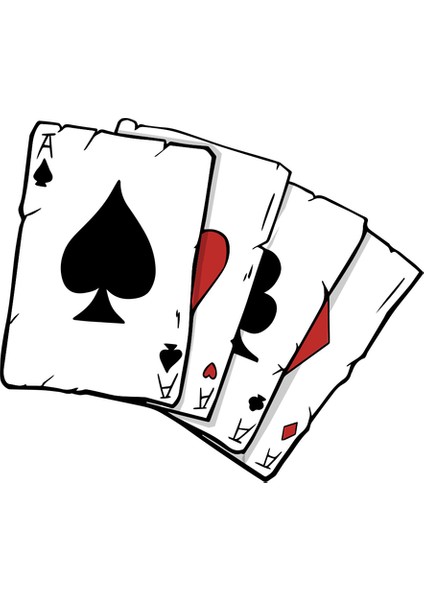 Iskambil Kağıtları Araç Motor Sticker, 7*15 cm