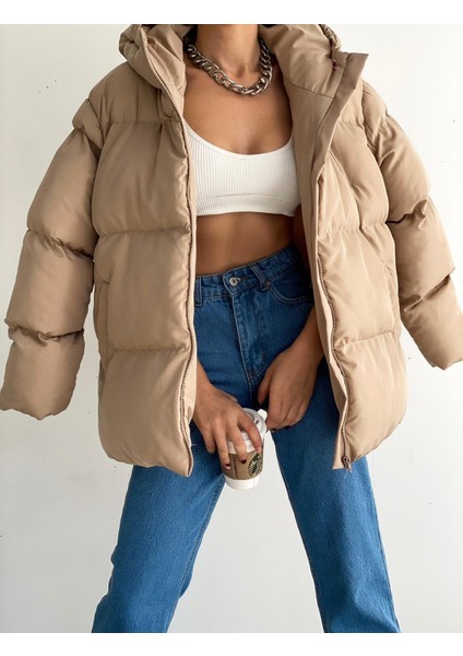 Oversize Kapüşonlu Şişme Mont fırsatları