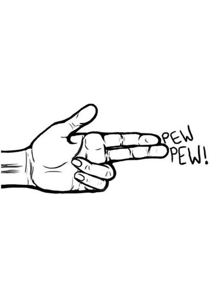 Pew Pew Araç Motor Sticker, 12 cm