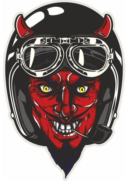 Şeytan Araç ve Motor Kask Sticker 11 x 16 cm
