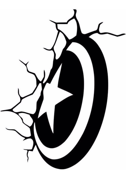 Kaptan Amerika Araç Sticker, 12 cm
