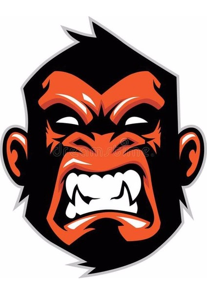 Kızgın Goril Araç Motor ve Kask Sticker, 12 cm