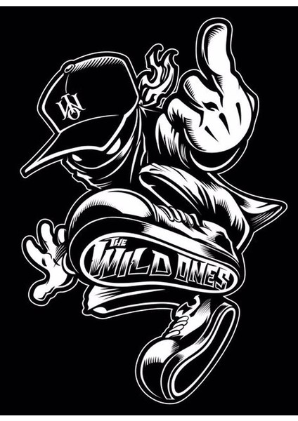 Hiphopçı Çocuk Baskılı Araç Motor Sticker, 15 cm