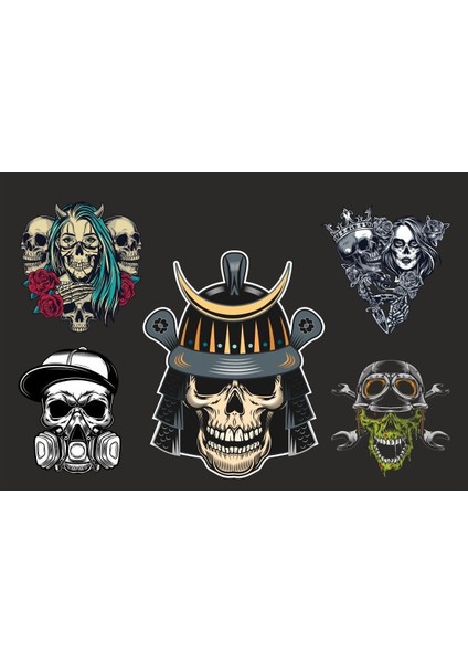 Motorsiklet Kask Sticker Set 5'li