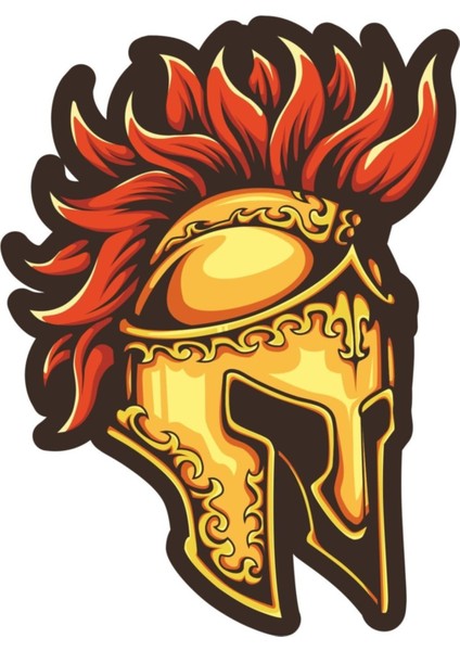 Gladyatör Kask Sticker 10X7 cm