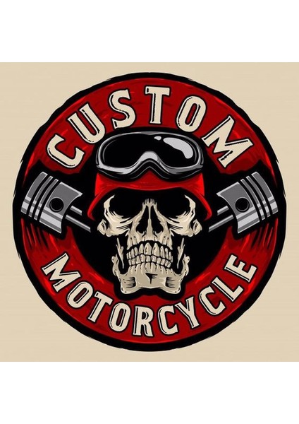 Motorcu Kuru Kafa Motor ve Kask Sticker, 12 cm