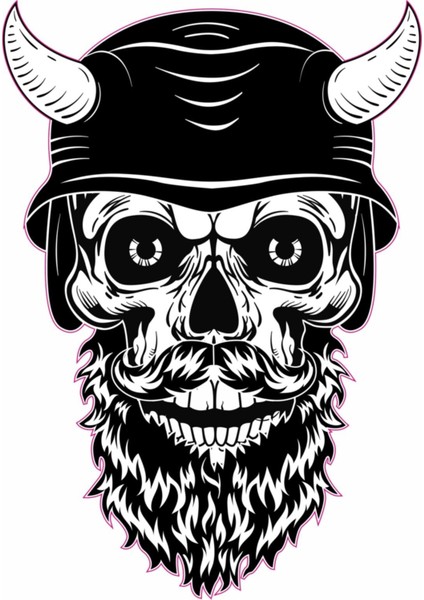 Motorsiklet Sticker, Folyo, Etiket Kuru Kafa 14,5X10 cm