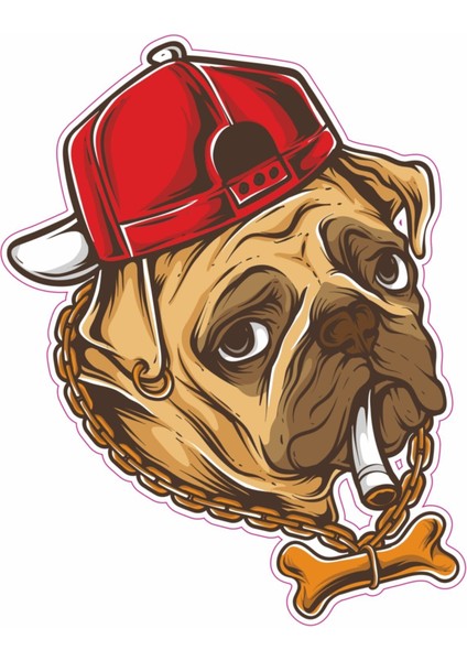 Motorsiklet Sticker, Folyo, Etiket Pitbull 12,5X16 cm