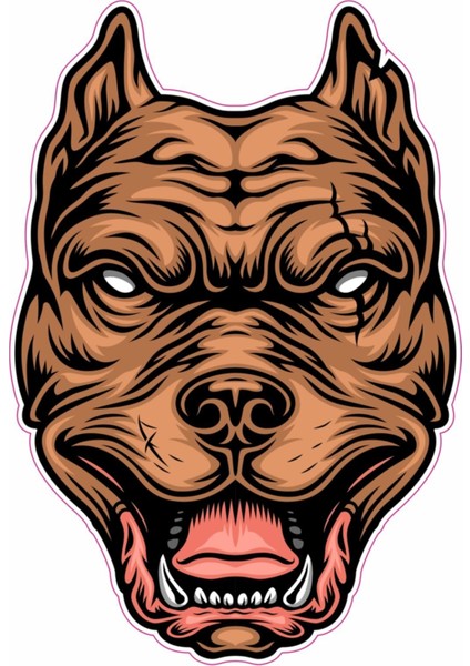 Motorsiklet Sticker, Folyo, Etiket Pitbull 10X15 cm