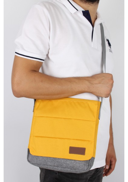 Sarı Unisex 9" 10" iPad ve Tabletli Postacı Çantası