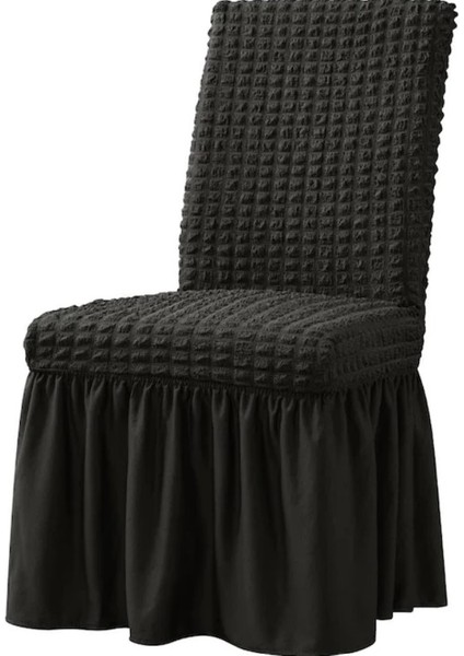 Bürümcük Sandalye Kılıfı,sandalye Örtüsü Etekli, Lastıkli, Standart 6li