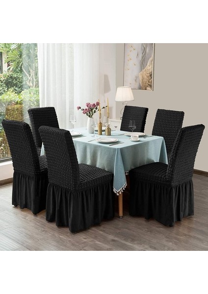 Bürümcük Sandalye Kılıfı,sandalye Örtüsü Etekli, Lastıkli, Standart 6li fiyatları