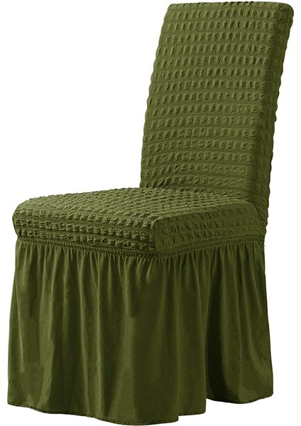 Bürümcük Sandalye Kılıfı,sandalye Örtüsü Etekli, Lastıkli, Standart 6li