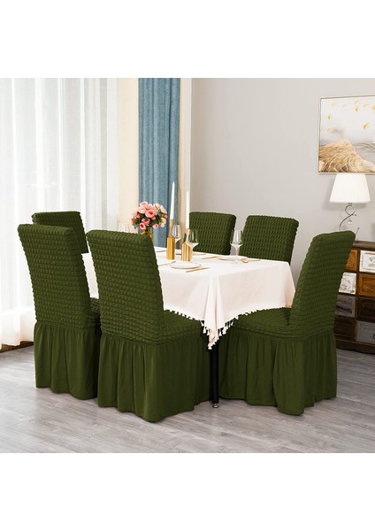 Bürümcük Sandalye Kılıfı,sandalye Örtüsü Etekli, Lastıkli, Standart 6li fiyatları