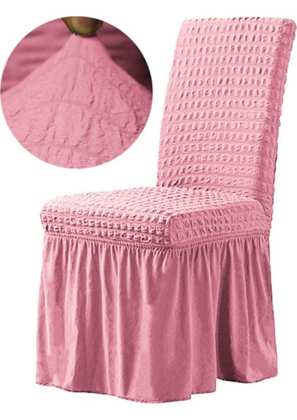 Bürümcük Sandalye Kılıfı,sandalye Örtüsü Etekli, Lastıkli, Standart 6li