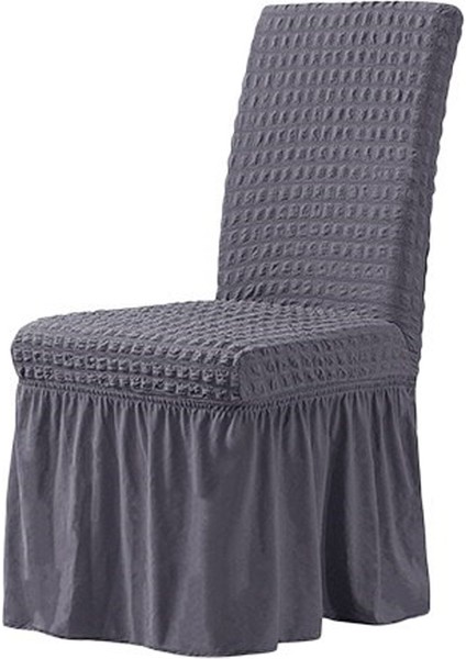 Bürümcük Sandalye Kılıfı,sandalye Örtüsü Etekli, Lastıkli, Standart 6li