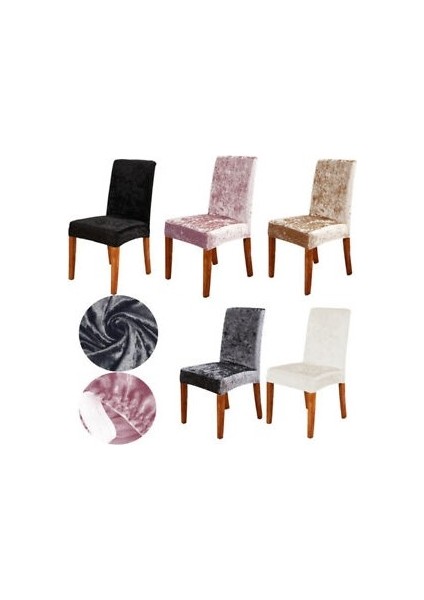 Ipek Kadife Sandalye Kılıfı,sandalye Örtüsü, Lastıkli, Standart 6li fiyatları