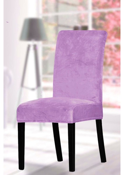 Ipek Kadife Sandalye Kılıfı,sandalye Örtüsü, Lastıkli, Standart 6li