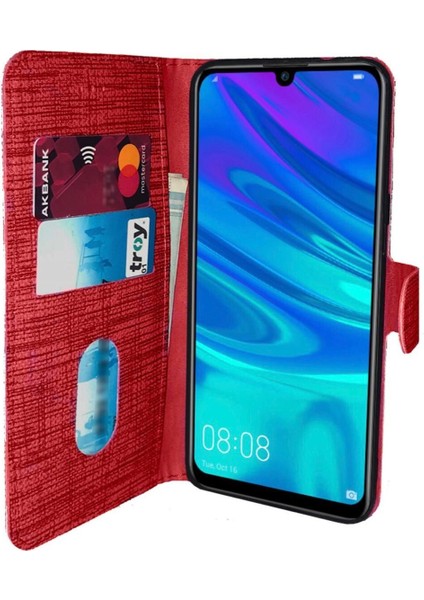Demir Iletişim Xiaomi Mi Note 9s Kapaklı Cüzdanlı ve Kartlıklı Kılıf Kırmızı