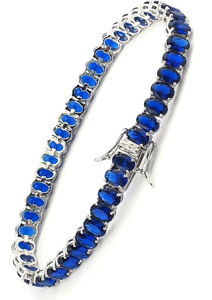 Sky Diamond Blue Creative Sapphire 925 ayar Gümüş Lüks Bileklik fiyatları