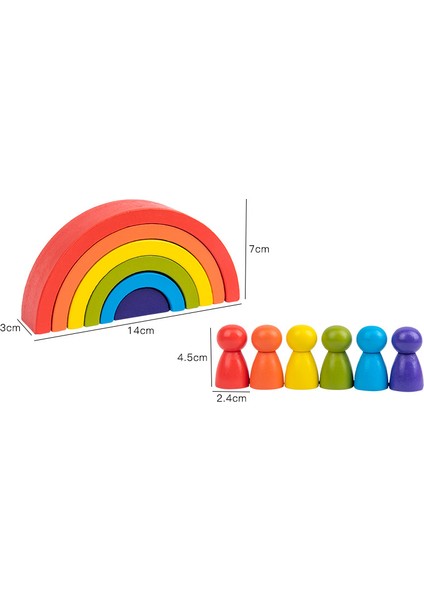 Ahşap Renkli Gökkuşağı Yapı Taşları Monte Ev Seti Yaratıcı Istifleme Yüksek Montessori Öğrenme Ahşap Oyuncaklar Bebek Çocuklar Için  (Yurt Dışından)