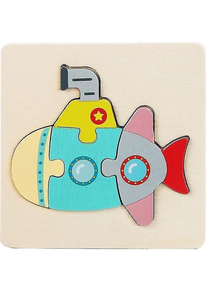 (Denizaltı) Bebek Oyuncakları 3D Ahşap Puzzle Karikatür Hayvanlar Bilişsel Bilmecenin Erken Öğrenme