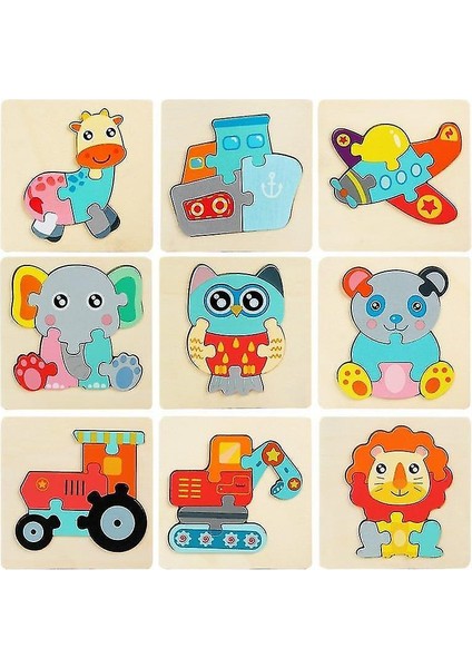 (Denizaltı) Bebek Oyuncakları 3D Ahşap Puzzle Karikatür Hayvanlar Bilişsel Bilmecenin Erken Öğrenme