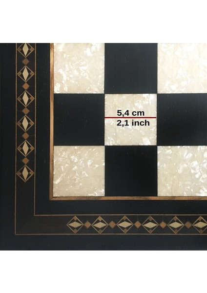 Wood Art El Yapımı Masif Ahşap Sedefli Satranç Tablası 59X59 fırsatları