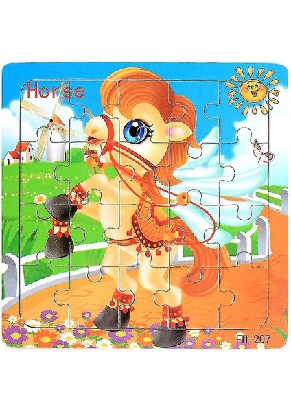 (207) Ahşap Bulmaca Bebek Çocuk Oyuncak Yapboz Bulmacalar Karikatür Dinozor Hayvan Erken Eğitici Oyuncaklar Için(Yurt Dışından)