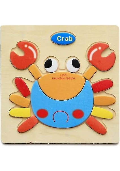(Deve) Çocuklar Ahşap 3D Puzzle Yapboz Oyuncaklar Çocuklar Için Karikatür Hayvan Araç Ahşap Bulmacalar