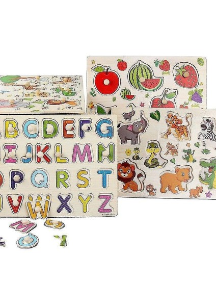 (HH079 Büyük Boy) Montessori 3D Ahşap Bulmaca Eğitici Çocuk Oyuncakları El Kepçe Kurulları Oyuncaklar Erken modelleri