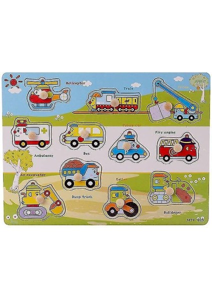 (HH080 Büyük Boy) Montessori 3D Ahşap Puzzle Eğitim Çocuk Oyuncakları El Kepçe Kurulları Oyuncaklar Erken