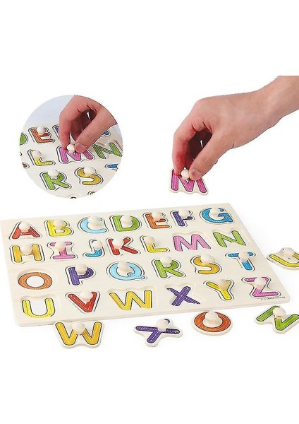 (HH080 Büyük Boy) Montessori 3D Ahşap Puzzle Eğitim Çocuk Oyuncakları El Kepçe Kurulları Oyuncaklar Erken