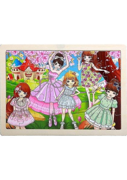 (40-Nvhaı-Tıaowu) 40 Parça Çocuklar Ahşap Bulmaca Kurulu Oyuncak Eğlenceli Karikatür Hayvan Jigsaw Erkek Kız Bebek(Yurt Dışından)