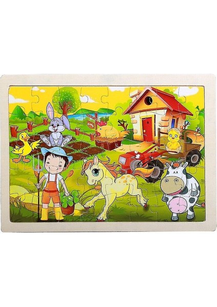 (40-Nvhaı-Tıaowu) 40 Parça Çocuklar Ahşap Bulmaca Kurulu Oyuncak Eğlenceli Karikatür Hayvan Jigsaw Erkek Kız Bebek(Yurt Dışından) modelleri