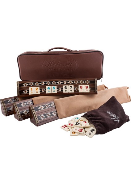 Wood Art Mozaikli Oval Masif Okey Takımı Ceviz fiyatları