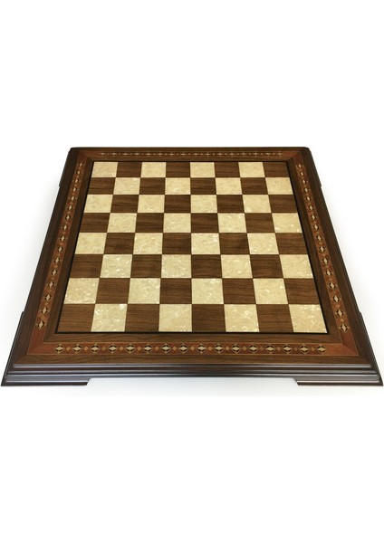Wood Art El Yapımı Masif Ahşap Sedefli Satranç Tablası Ceviz 59X59CM fiyatları