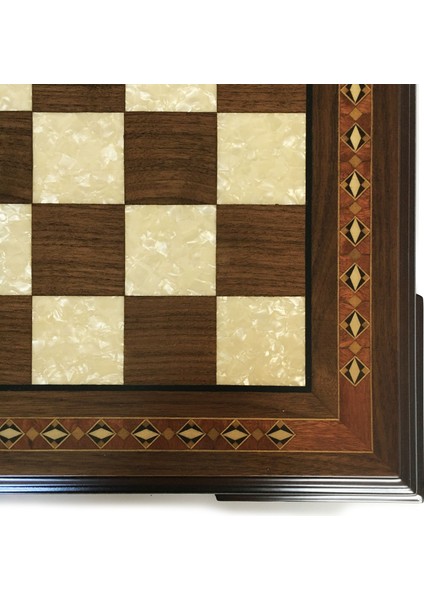 Wood Art El Yapımı Masif Ahşap Sedefli Satranç Tablası Ceviz 59X59CM indirimleri