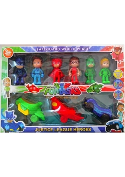 Bfy Toys Pjmaskeliler 6 Figür 3 Arabalı Set , Pjmask , Pjmask Arabalı , 5 Figürlü Pjmask , Pijamaskeliler