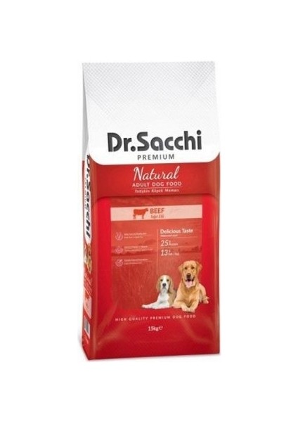 Dr. Sacchi Premium Natural Beef Yetişkin Köpek Maması 15 kg