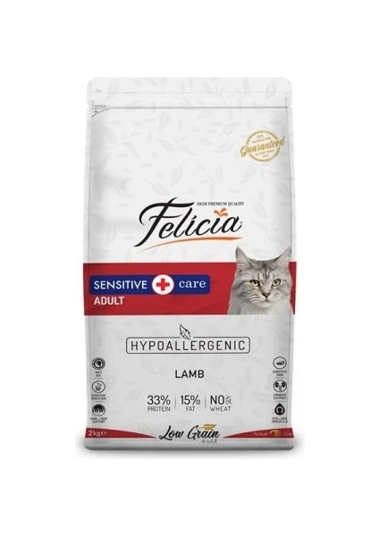 Düşük Tahıllı Hipoalerjenik Kuzu Etli Yetişkin Kedi Maması 2 kg