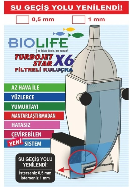 Turbojet 1 mm Star X6 Filtreli Kuluçka