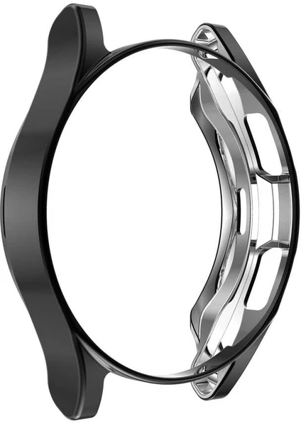 Case 4U Samsung Galaxy Watch 4 Akıllı Saat Cam Ekran Koruyucu Çerçeveli Tam Koruma 44mm Gard 02  Siyah