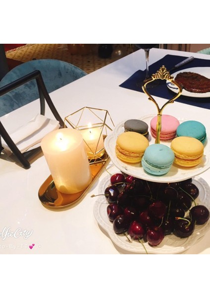 F Fityle Ev Mood Işık Tel 3D Geometrik Şamdan Tealight Candletholder Gold1 Gül Altın (Yurt Dışından) indirimleri