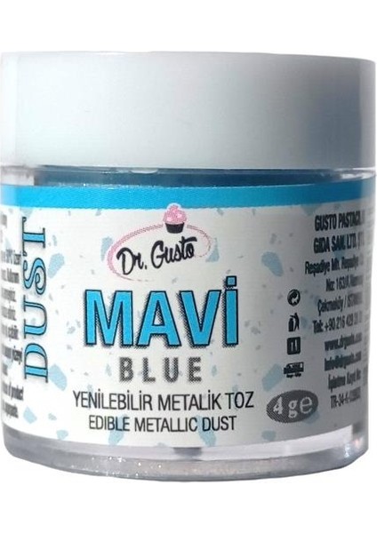 Gıda Boyası Metalik Toz Mavi 4 gr